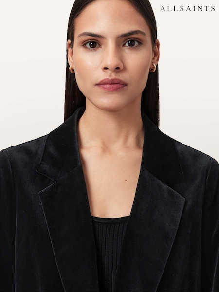 AllSaints Black Aleida Vel Blazer (Y20180) | R$ 2.855