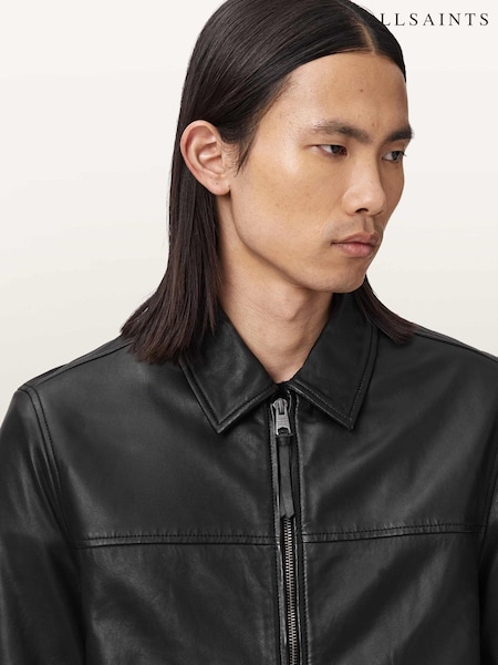 AllSaints Black Rashford Leather Jacket (Y20181) | 2,173 QAR