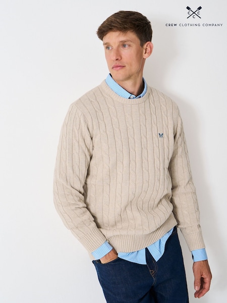 Crew Clothing Natural Oarsman Cable Crew Jumper (Y20352) | €86