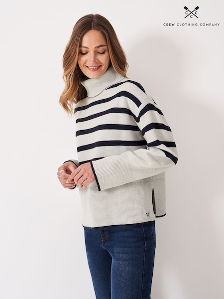 Crew Clothing Grey Harmony Saddle Funnel Neck Jumper (Y20368) | €87