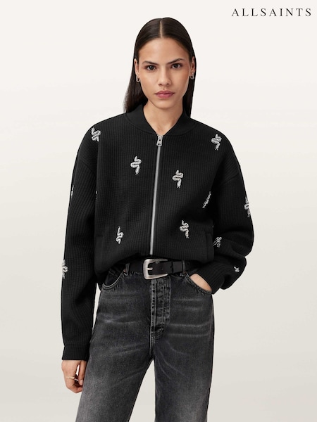 AllSaints Black Rhea Bea Bomber Jacket (Y20399) | €264