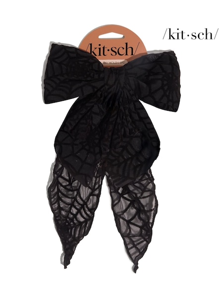 Kitsch Oversized Bow Hair Clip Spiderweb (Y20444) | €13.50