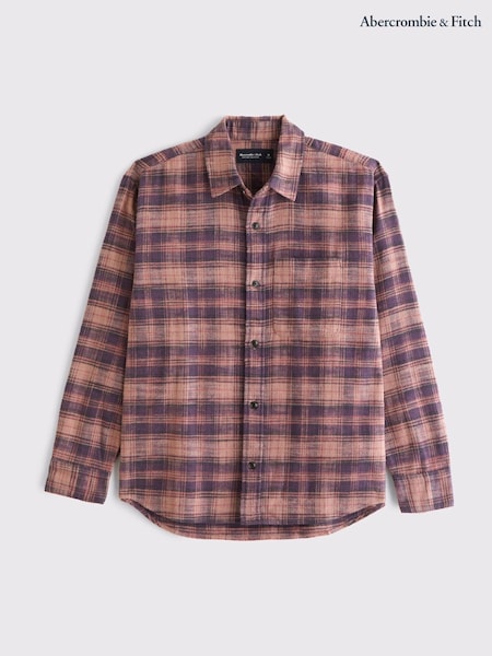 Abercrombie & Fitch Purple Slub Flannel Check Shirt (Y20569) | €92