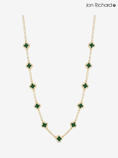 Jon Richard Gold Plated and Emerald Clover Necklace (Y20669) | €92