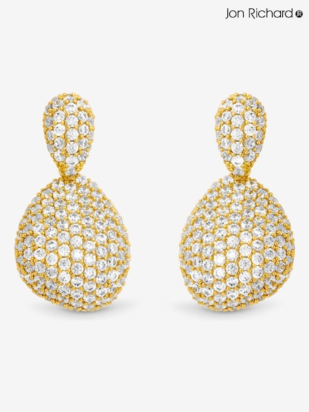 Jon Richard Gold Plated and Crystal Double Drop Dome Earrings (Y20673) | €40