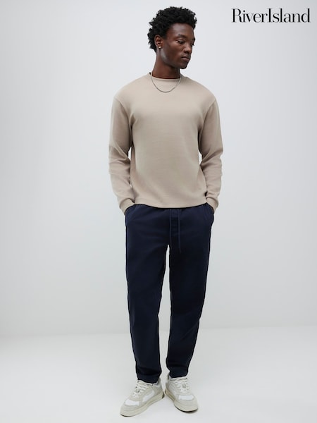 River Island Blue Pull On Straight Fit Joggers (Y20721) | €48