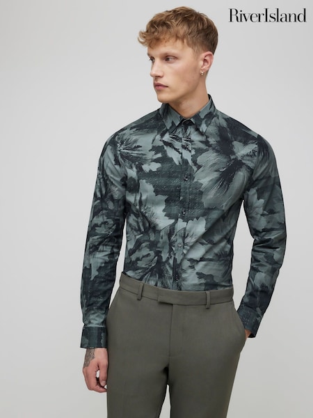 River Island Muscle Fit Floral Shirt (Y20736) | ‏245 د.إ.‏
