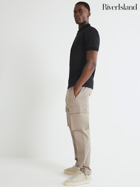 River Island Cream Skinny Fit Clean Cargo Trousers (Y20756) | €65