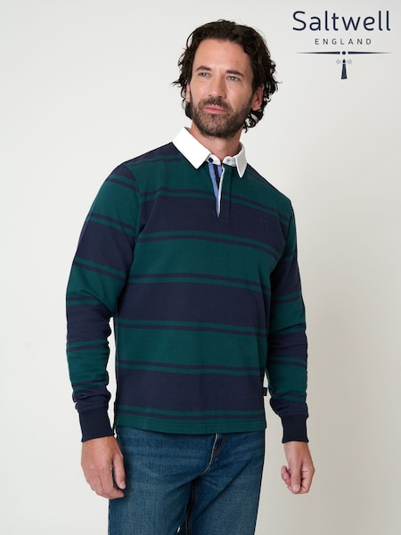 Saltwell Stripe Long Sleeve Polo Neck Rugby Top (Y20924) | AED186