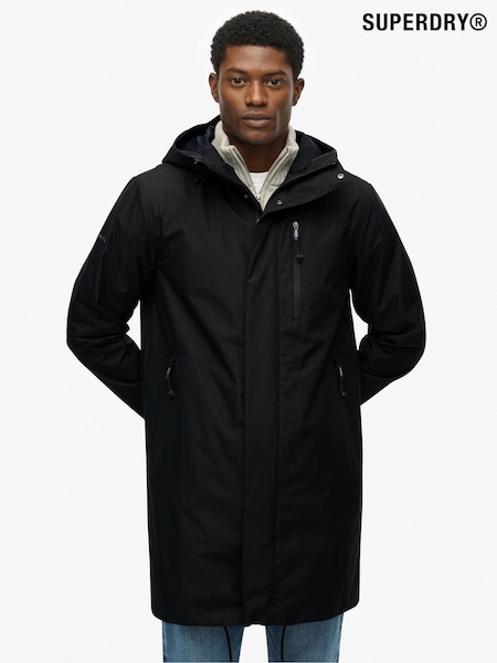 Superdry Black Hooded Tech Fishtail Parka (Y21144) | €167
