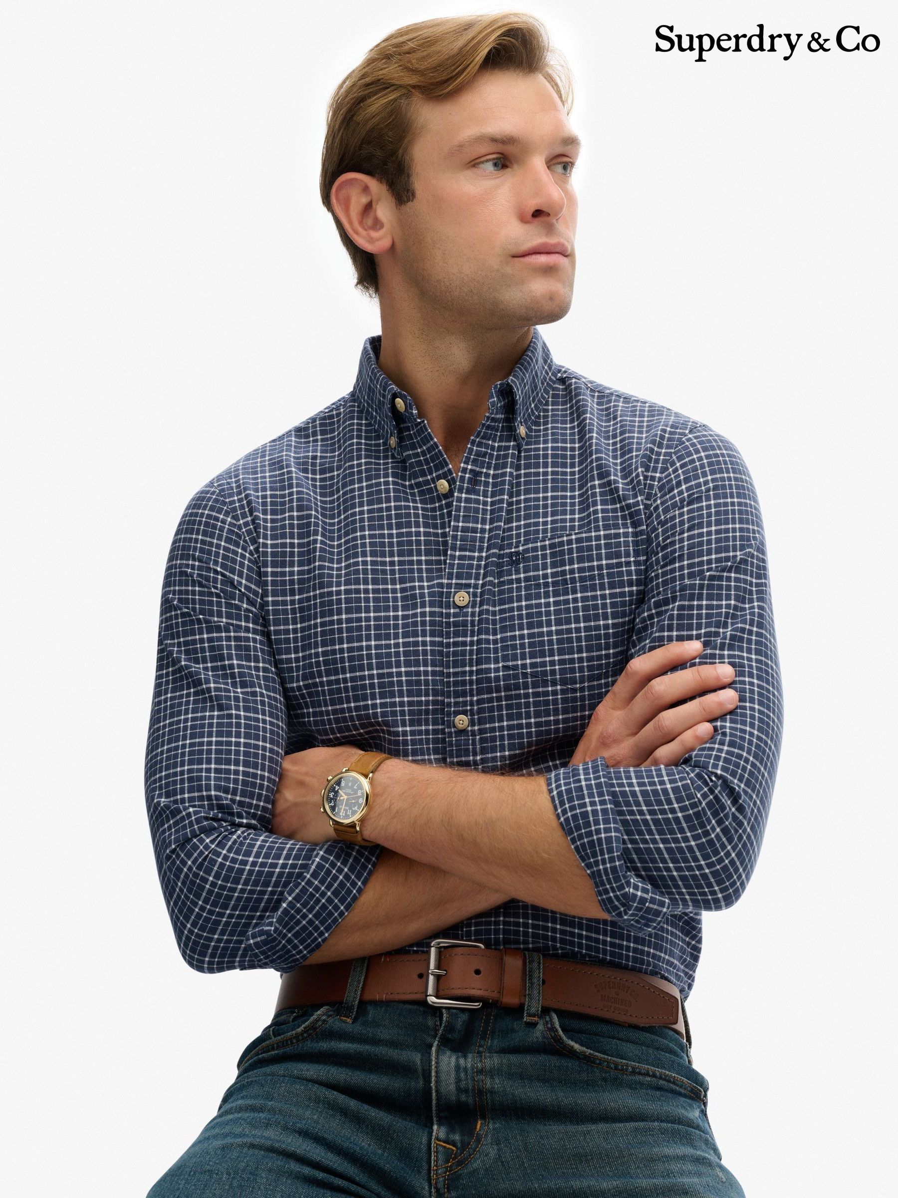 Mens Blue Checks Shirts | Next Official Site