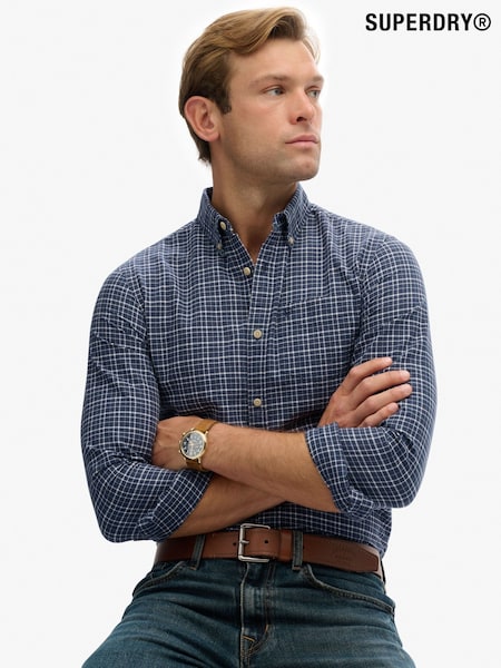Superdry Blue Premium Check Oxford Shirt (Y21155) | €68