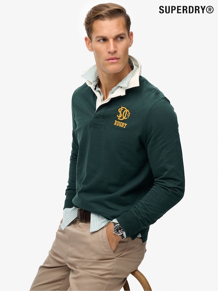 Superdry Green Vintage Athletic Jersey Rugby Shirt (Y21172) | €65