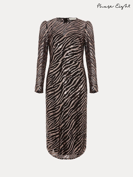 Phase Eight Black Kate Sequin Dress (Y21304) | €203