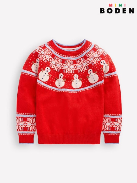 Boden Red Fair Isle Jumper (Y21365) | AED215 - AED245