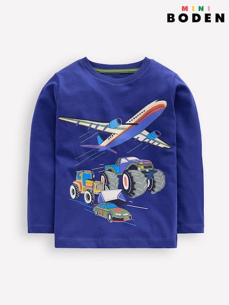 Boden Blue Long Sleeve Printed T-Shirt (Y21381) | 84 QAR - 94 QAR