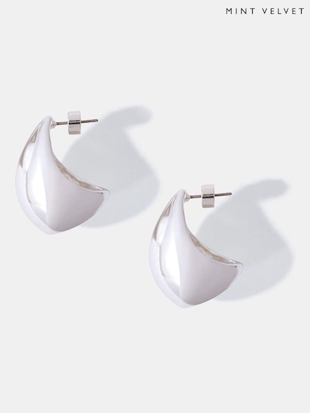 Mint Velvet Silver Tone Statement Teardrop Earrings (Y21485) | €32