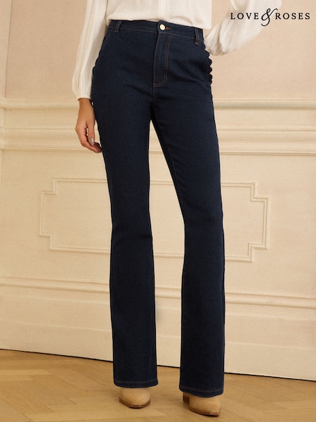Love & Roses Scallop Pocket Bootcut Jeans (Y21537) | 365 LEI