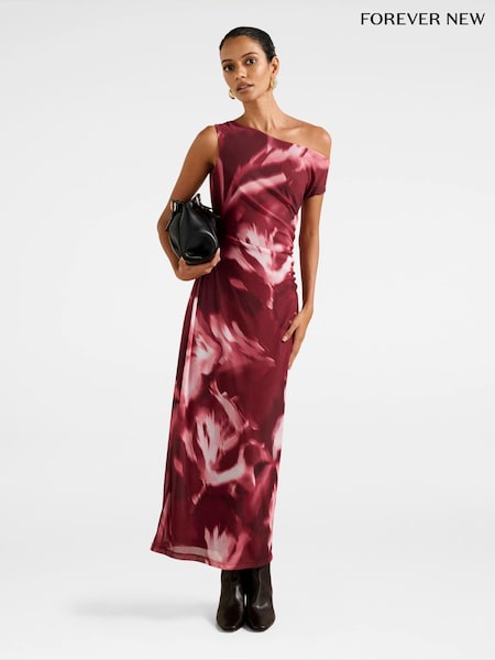 Forever New Red Gisella Petite Mesh Midi Dress (Y21668) | €118