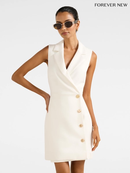 Forever New White Eddie Petite Blazer Mini Dress (Y21677) | €126