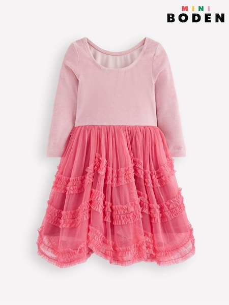 Boden Pink Velour Tulle Ballet Dress (Y21698) | AED245 - AED280