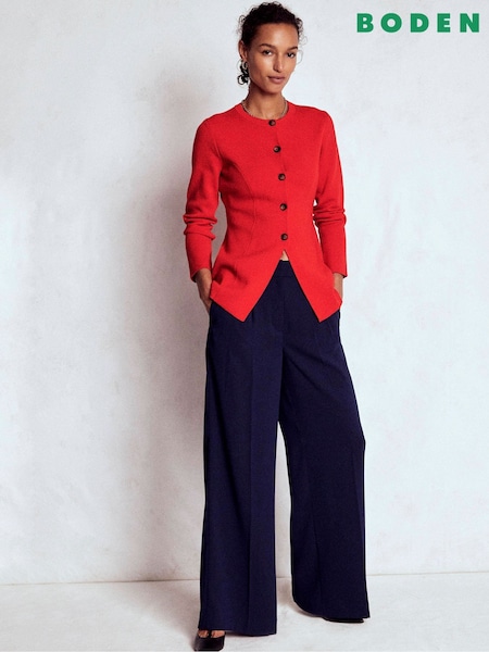 Boden Red Joanna Fitted Knitted Jacket (Y21710) | €176