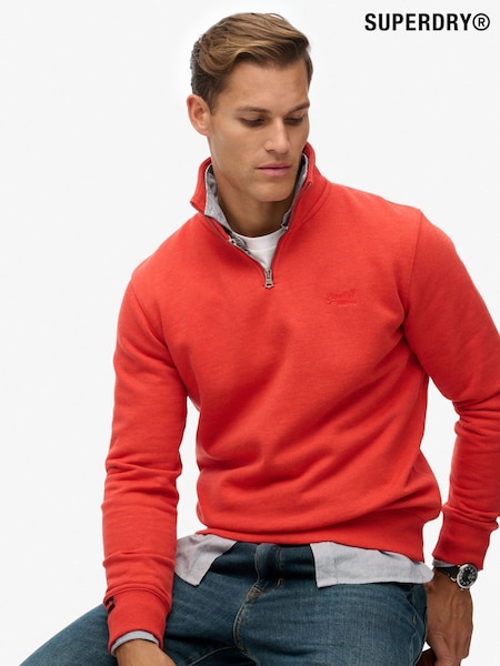 Superdry Orange Essential Logo Half Zip Sweattop (Y21837) | €72