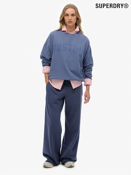 Superdry Blue Athletic Essentials Relaxed Crew Sweattop (Y21841) | €68