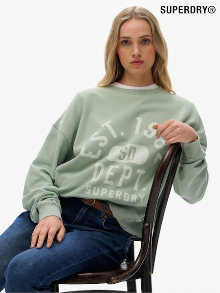 Superdry Green Athletic Essentials Relaxed Crew Sweattop (Y21852) | €68