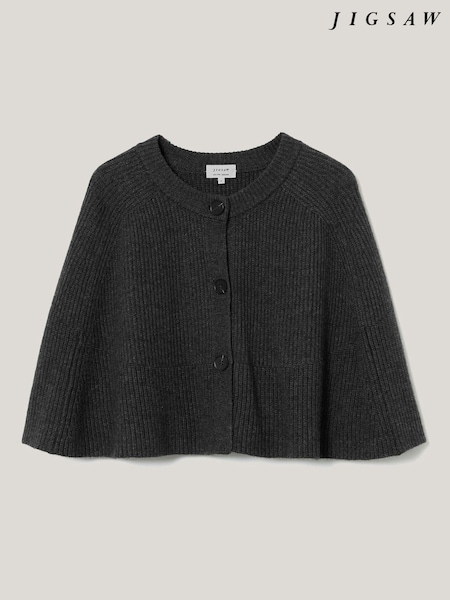 Jigsaw Grey Wool Cashmere Blend Cape (Y22201) | €154