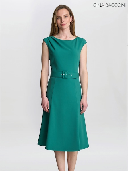Gina Bacconi Green Mary Belted Dress (Y22265) | €239