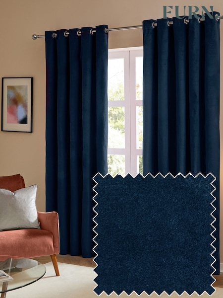 Furn The Ultimate Velvet Eyelet Curtains (Y22707) | ‏177 ر.ق. - ‏374 ر.ق.