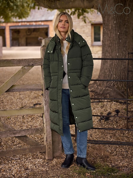M&Co Green Petite Mid Length Coat (Y22729) | €102