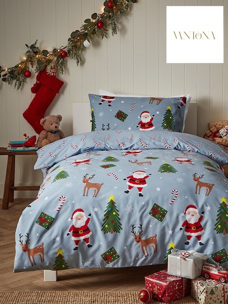 Vantona Blue or Red Santa & Friends Quilt Cover Set (Y22756) | R$ 195 - R$ 255