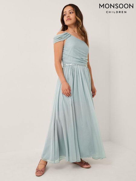 Monsoon Green Sequin One Shoulder Prom Dress (Y22887) | €64 - €70