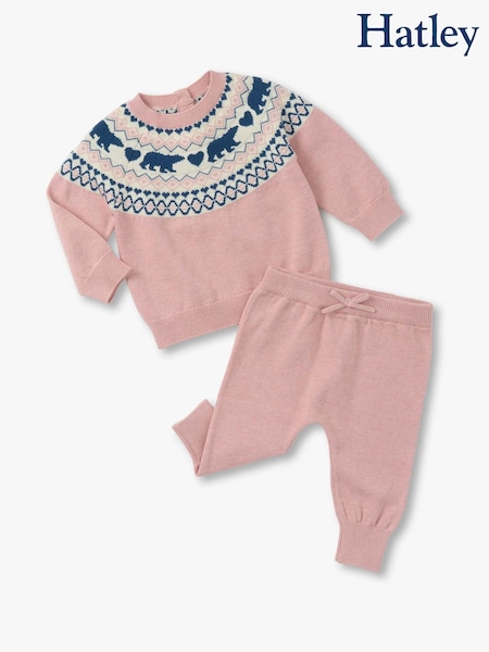 Hatley Pink Bear Pull On Jumpers Set (Y22957) | AED256