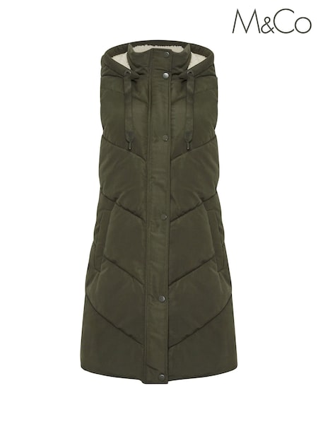 M&Co Green Borg Lined Hooded Gilet (Y22975) | R$ 630