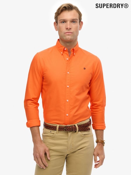 Superdry Orange Classic Oxford Long Sleeve Shirt (Y23282) | R$ 445
