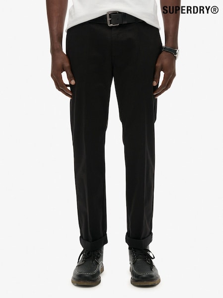 Superdry Black Premium Regular Chinos Trousers (Y23283) | €84