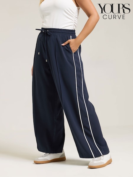 Yours Curve Blue Side Stripe Pull On Trousers (Y23305) | €40