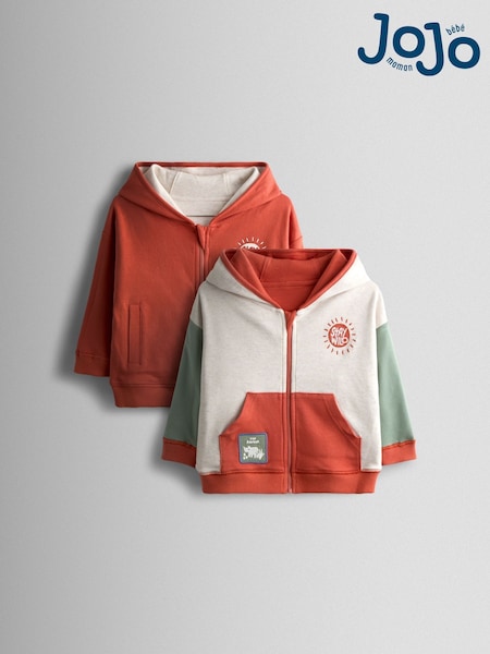 JoJo Maman Bébé Safari Colour Block Reversible Hoodie (Y23402) | ‏140 ر.ق. - ‏156 ر.ق.