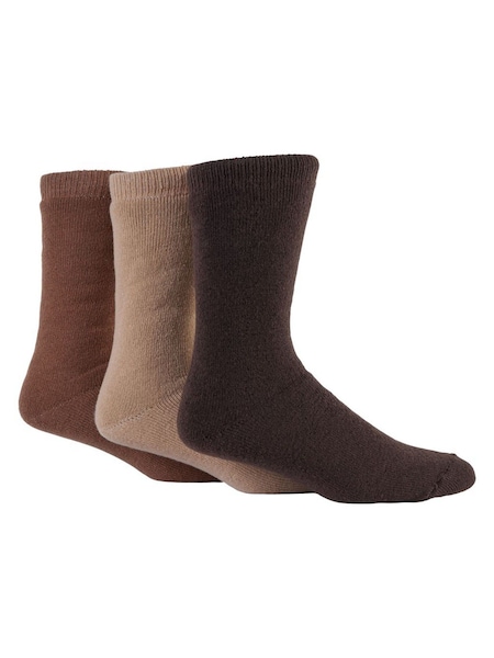 Glenmuir Brown Brushed Thermal Boot Socks 3 pack (Y23448) | €17