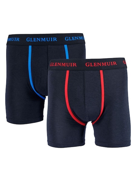 Glenmuir Red Long Leg Super Soft Cotton Blend Boxers 2 pack (Y23450) | €19