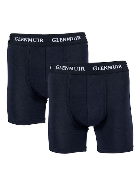 Glenmuir Black Long Leg Super Soft Cotton Blend Boxers 2 pack (Y23452) | €19