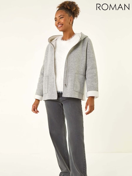 Roman Grey Bonded Relaxed Hooded Jacket (Y23524) | €73