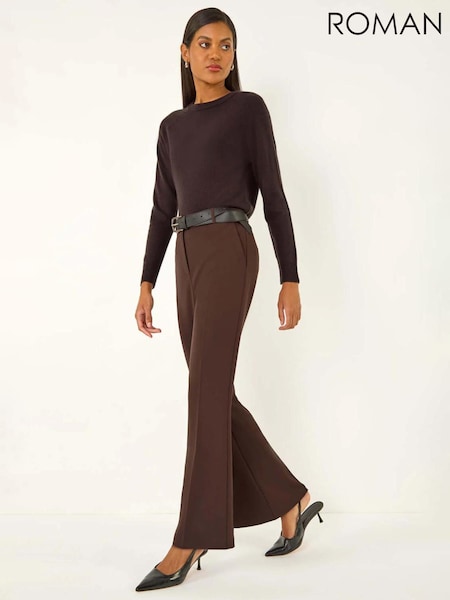 Roman Brown Long Bootcut Stretch Trousers (Y23540) | €42