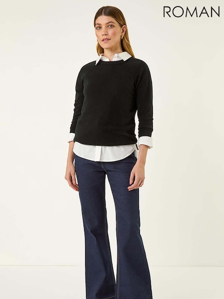 Blau - Roman Pocket Stretch Flare Trousers (Y23563) | 78 €