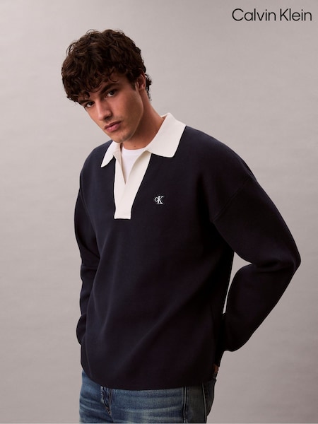 Calvin Klein Cotton Relaxed Johnny Collar Sweater (Y23585) | 187 €