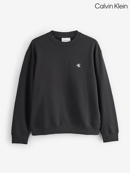 Calvin Klein Black Relaxed Monogram Sweatshirt (Y23617) | €107