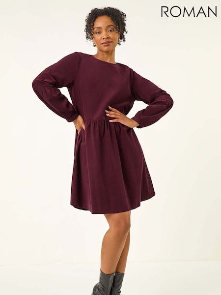Roman Purple Petite Cotton Mini Dress (Y23697) | €60
